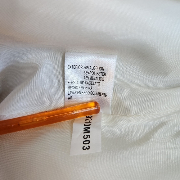 Alex Marie Vintage White Sleeveless Sheath Dress Midi, Metalic Details Size 8 - Picture 12 of 14